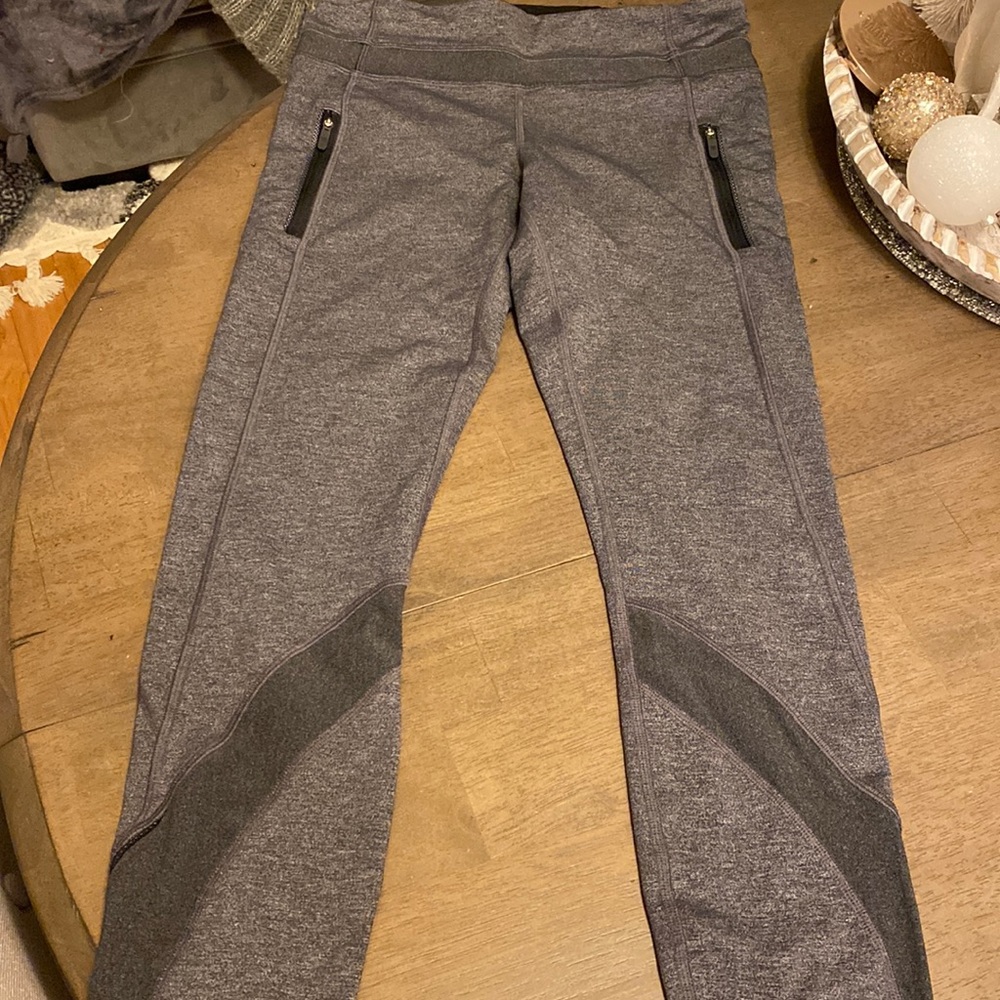Lululemon grey zippers high waist legging size 4